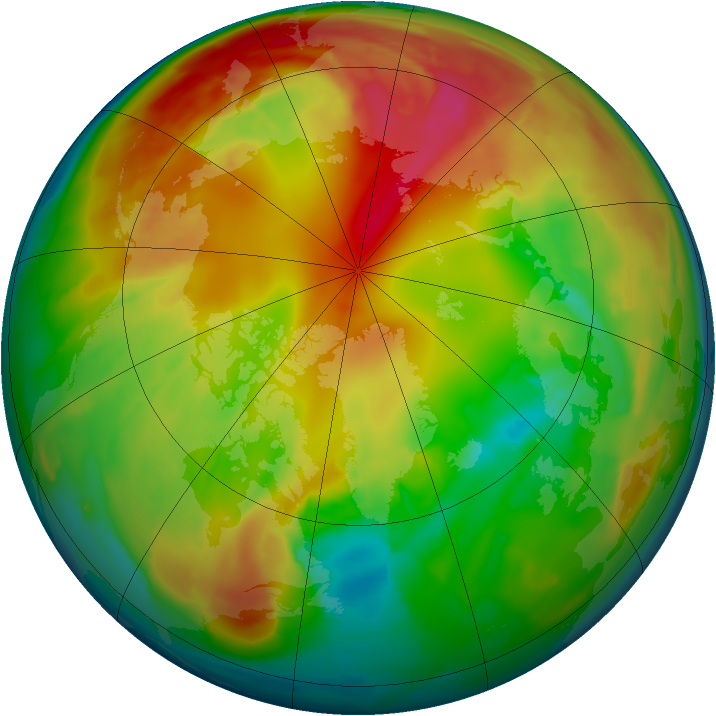 Arctic ozone map for 12 February 2012